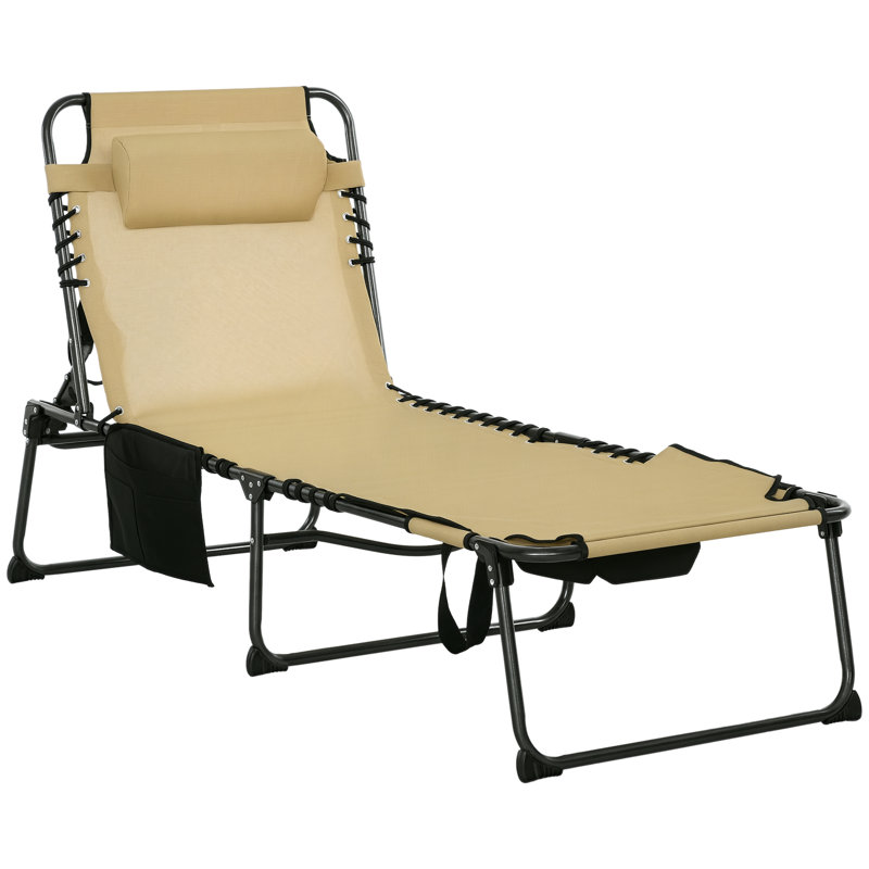 Orry Outdoor Chaise Lounge , Cushion Included, Natural