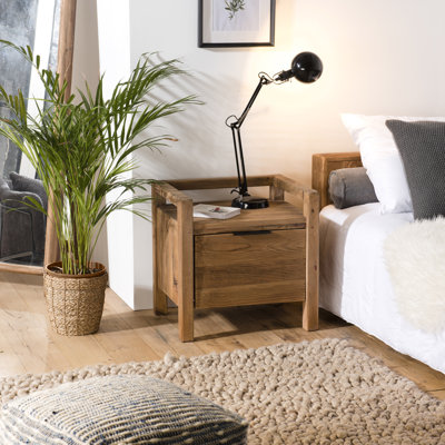 Casiano 55cm W Solid Wood Bedside Table