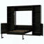 Grand lit escamotable en bois avec tablettes et armoires de rangement-1311880999