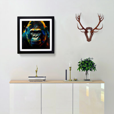 Gorilla Palette Knife - Single Picture Frame Print on Wood