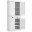 Armoire de cuisine 72,5 ", armoire de rangement autoportante traditionnelle avec 4 portes, tiroir et 3 tablettes réglables pour la salle à manger, grain de bois blanc