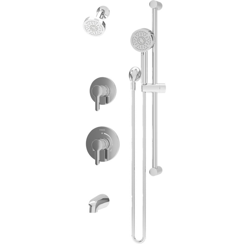 Solarity Hydromersion Double Handle Tub And Shower Trim Kit With Hand Spray, Polished Chrome