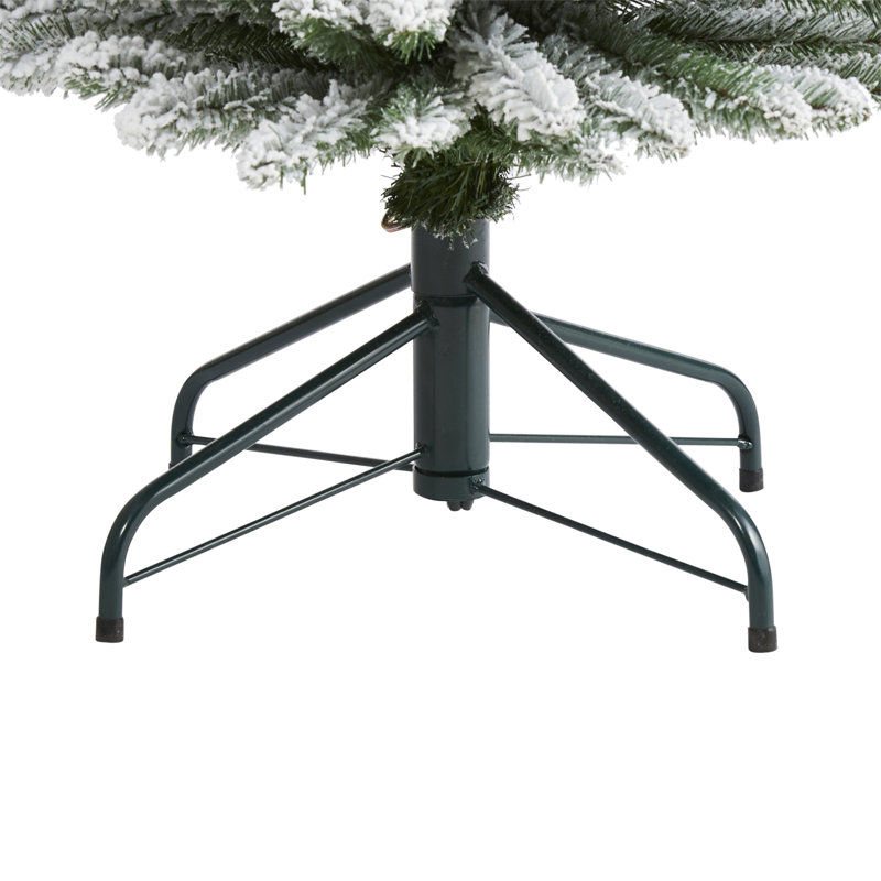 Arbre de Noël artificiel pin floqué, H 6 pi