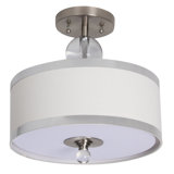 Brickey 2 - Light Silver Semi Flush Mount With White Shade