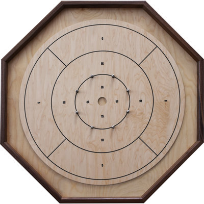 The Deluxe (rail en noyer) - ensemble de jeu de crokinole traditionnel