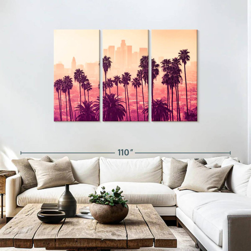 Palmiers à l'horizon de Sireci à Los Angeles, H 48 po x l 74 po