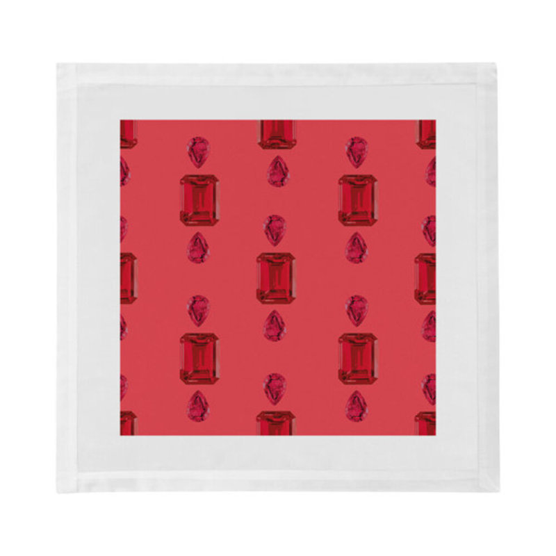 Gem Cotton Blend Square Napkins, Crimson