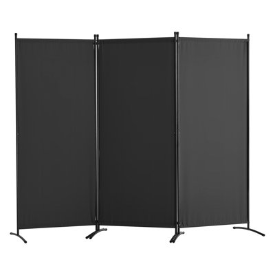 Paravent 3 panneaux gris pliable pour cloisonner la chambre à coucher