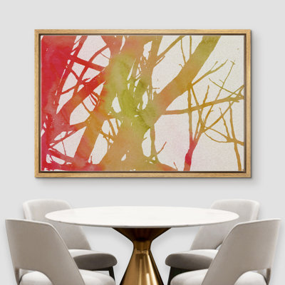 " Silhouettes Of Tree And Branches In Imaginary Color " Painting Print