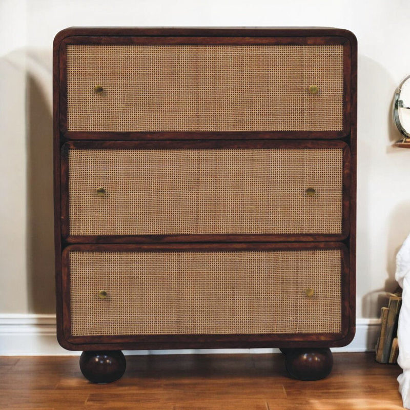 Nabesna Solid Wood 3 - Drawer Rectangle Accent Chest