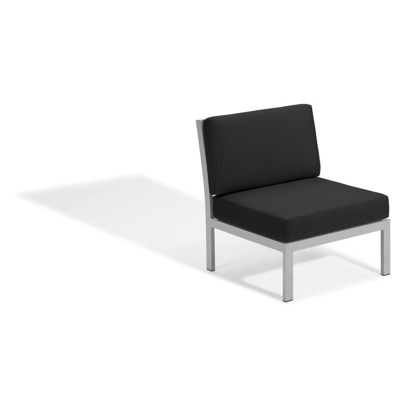 Travira Modular Side Chair with Cushions, Jet Black