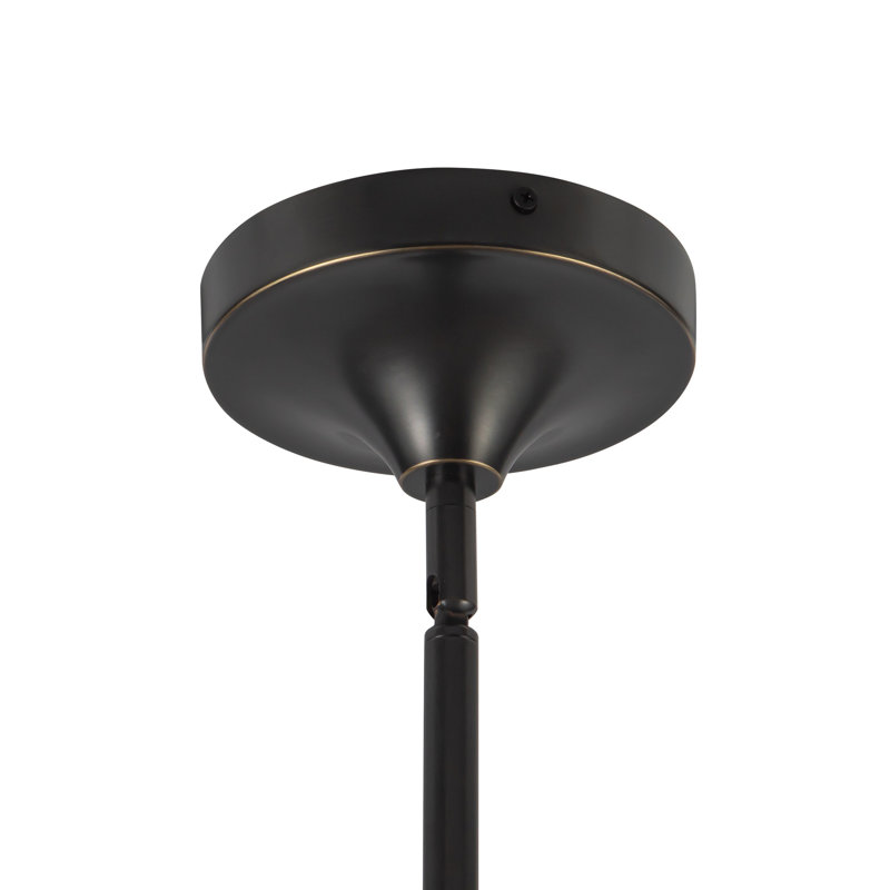 Reese 48-in Urban Bronze Dimmable LED Chandelier with Amber Glass, Urban Bronze/Amber Glass