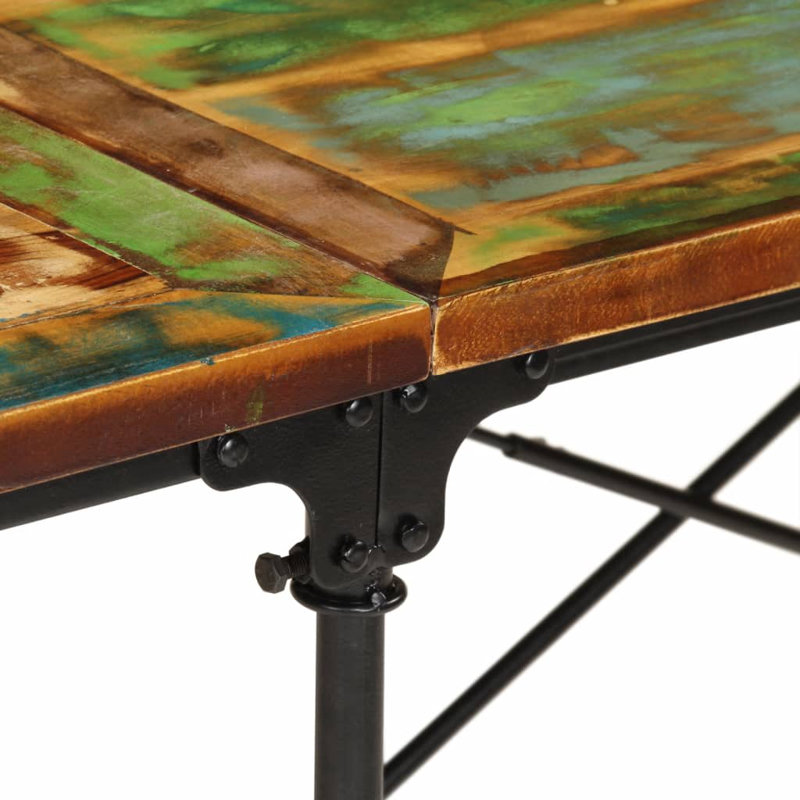 Solid Wood Top Metal Base Dining Table