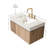 Muri 36" Bathroom Vanity&Sink, Floating Plywood Storage Cabinet With Drawer&Door, Carrara White Sintered Stone Top&Ceramic Basin With 3 Pre-Drilled Faucet Holes, Pre-Assembled, White Oak Woodgrain-909493999-921244299-909493992