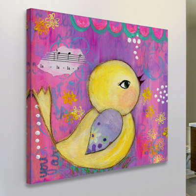 'La La Birdie' by Jill Lambert Print on Wrapped Canvas