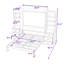Lit escamotable multifonctionnel en bois avec tiroirs de rangement intégrés et tablettes robustes-129694388-129694391