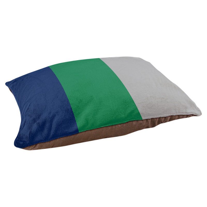 Coussin rectangulaire designer Minnesota, Moyen (L 30 po x l 40 po), Bleu / vert / gris froid