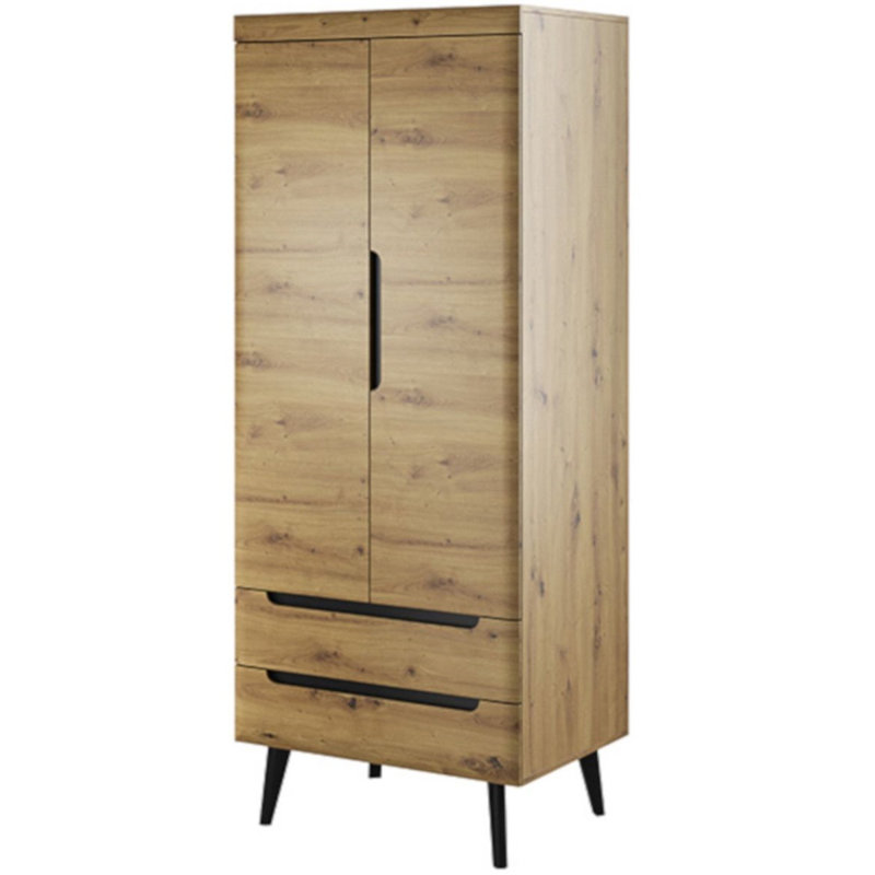 Godley 2 Door Wardrobe, Oak/Black