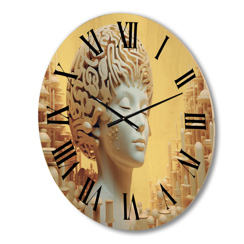 Horloge murale en bois massif Parneet, Grand