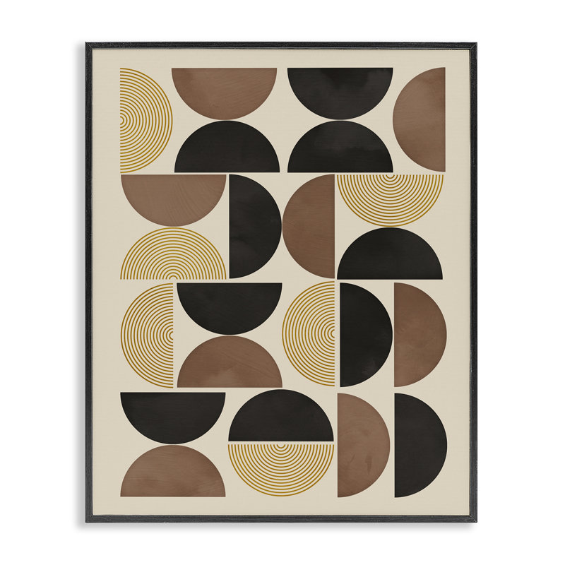 Art giclée Mid-Century par Nina Blue, H 30 po x l 24 po, Giclée encadrée noir minuit