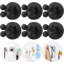 Porte-rasoir pour crochets de douche - Crochet mural auto-adhésif 5 pièces pour brosse à dents suspendue, support de prise utilitaire imperméable et fonctionnel pour salle de bain cuisine salon bureau, noir