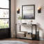 Console Farmhouse, table de vestibule, canapé à 2 niveaux de style lattes avec tablette, consoles pour vestibule, salon, couloir, vestibule-2131321373