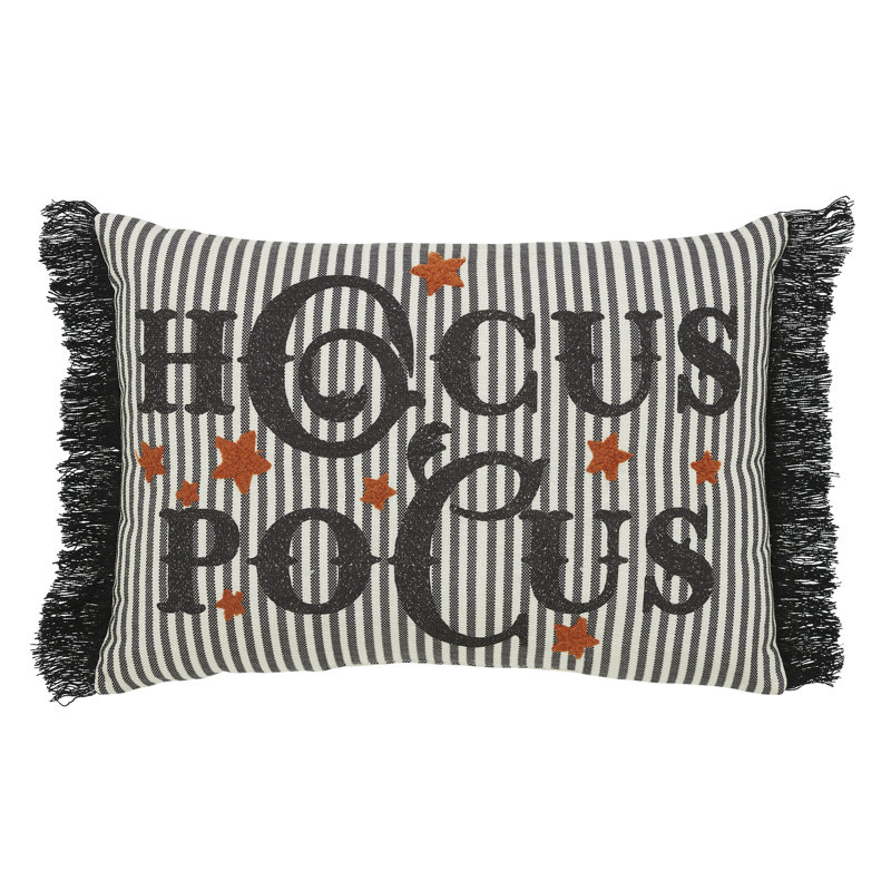 Oreiller Hocus Pocus à franges 14 x 20