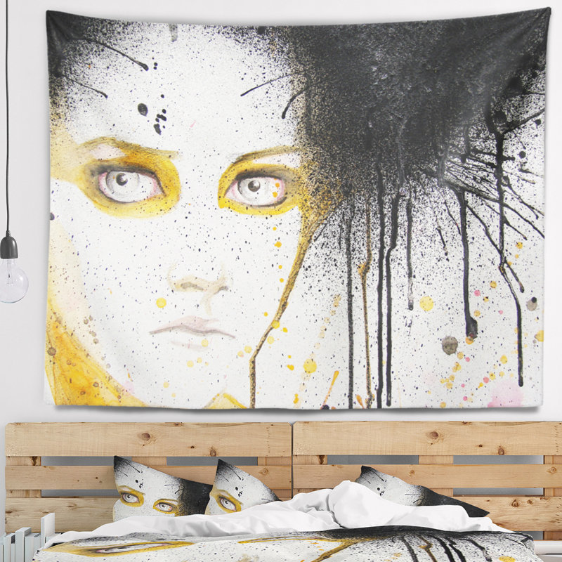 Abstract Polyester Tapestry, 32" H x 39" W