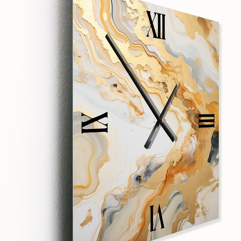 Cotrina - Horloge murale moderne en marbre abstrait, Grand