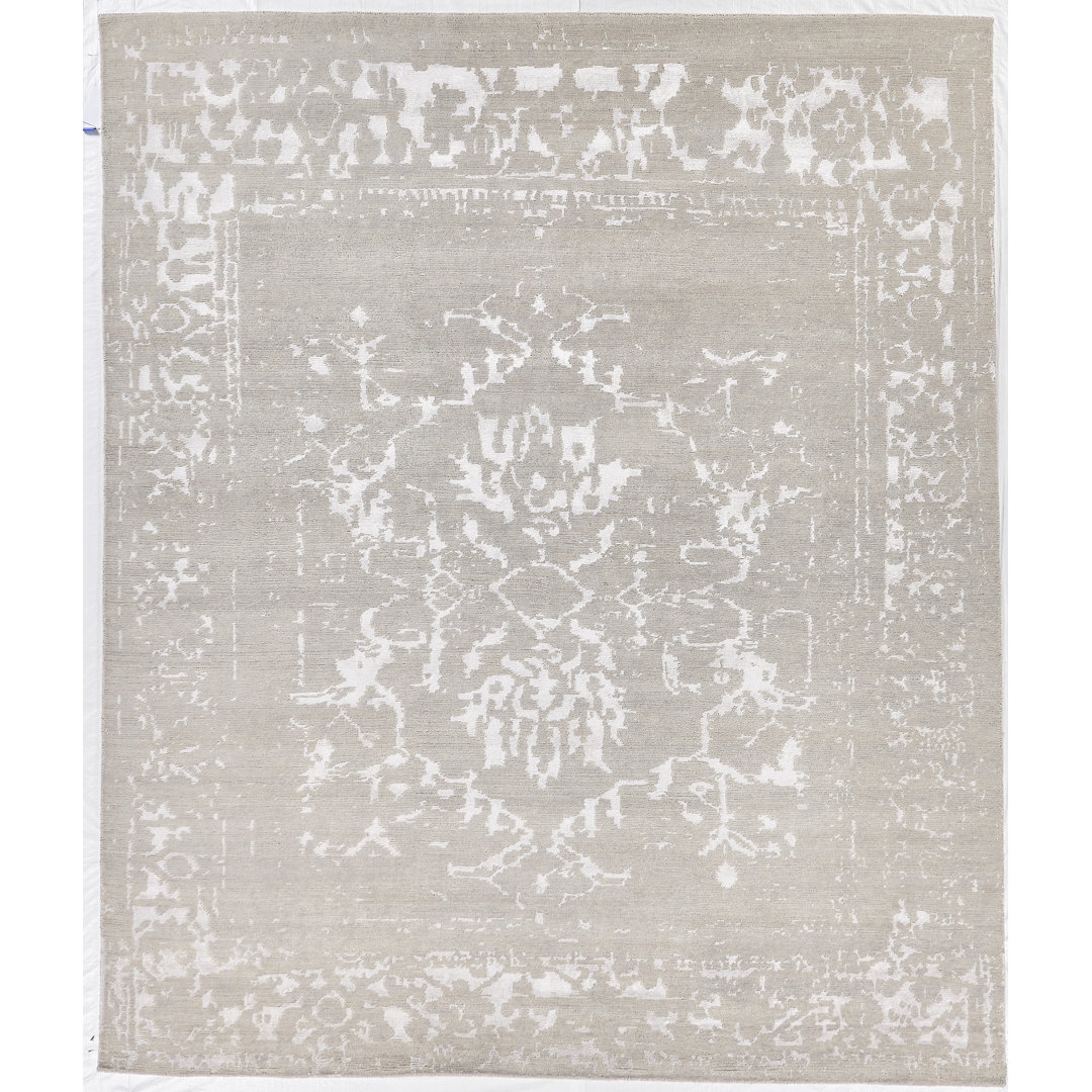 Terras Oriental Hand-Knotted Gray/Platinum Area Rug EXQUISITE RUGS Rug 