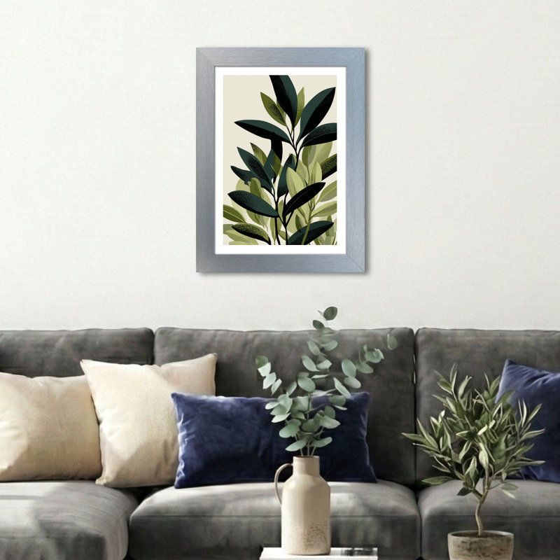 Scandinavian Botanical Eucalyptus Leaves Wall Art for Home Decor Giclee Art Print of minimal scandi illustration, elegant green leaf study 1 Piece Wall Art