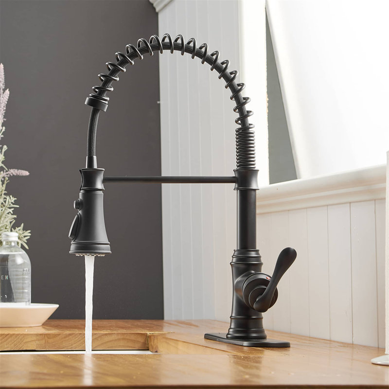 AWZTOO Pull Down Kitchen Faucet, Matte Black