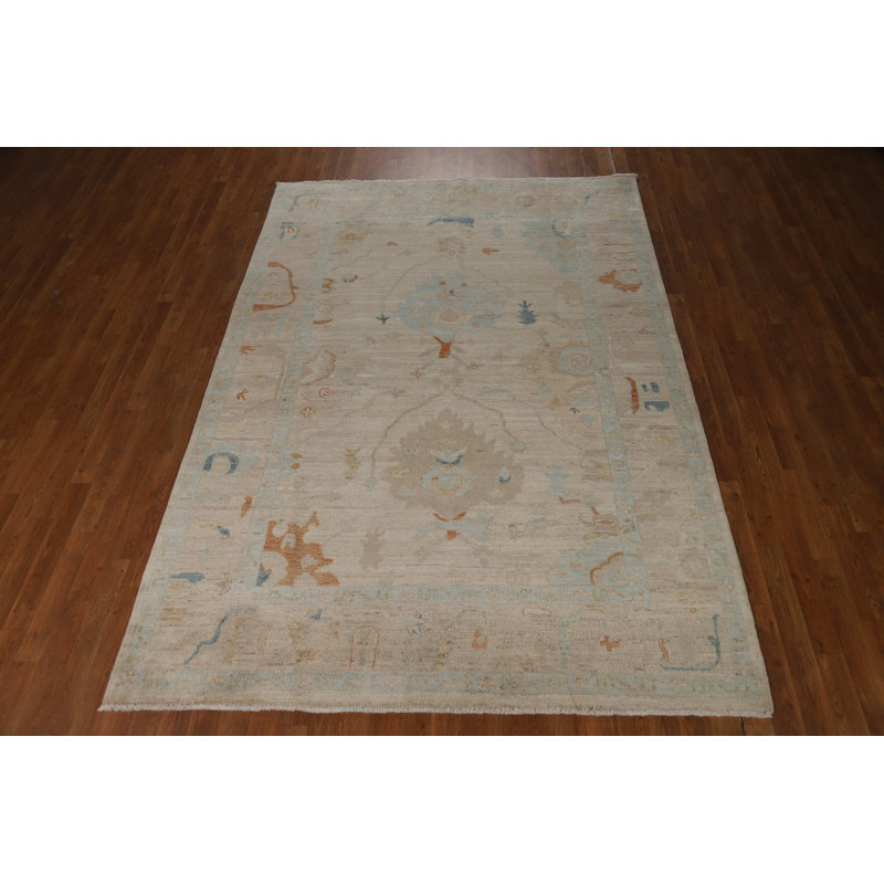 Vegetable Dye Oushak Turkish Area Rug 6x9