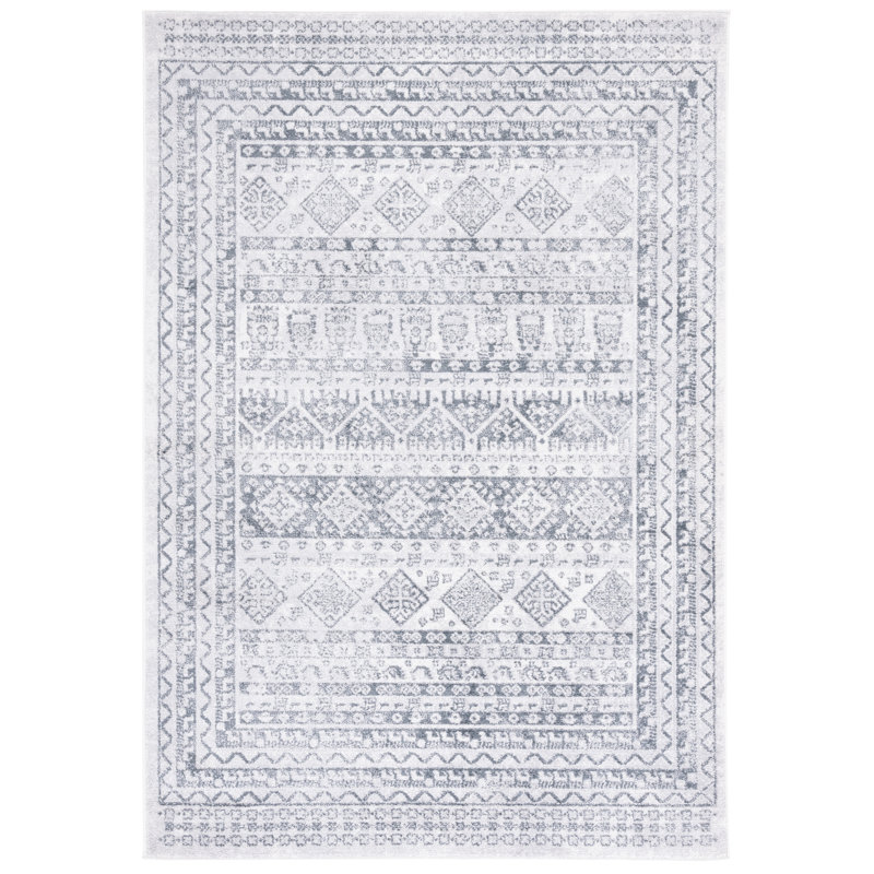 Tapis gris / ivoire Gracie-Lou 662, Rectangle 5 pi 3 po x 7 pi 6 po
