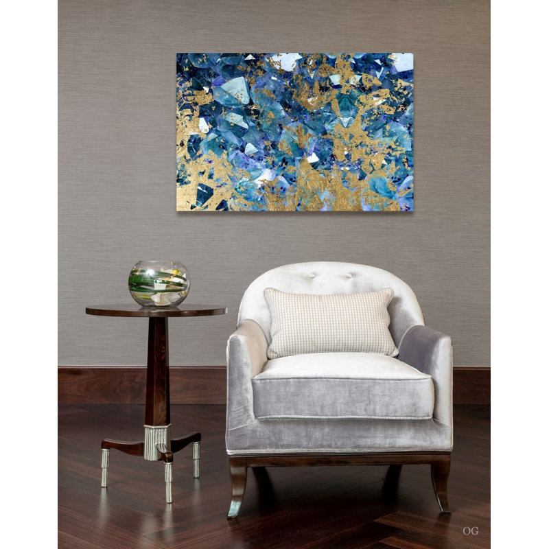 « caicosglam abstract »-reproduction d’impression sur toile tendue, H 16 po x l 24 po x P 1,5 po