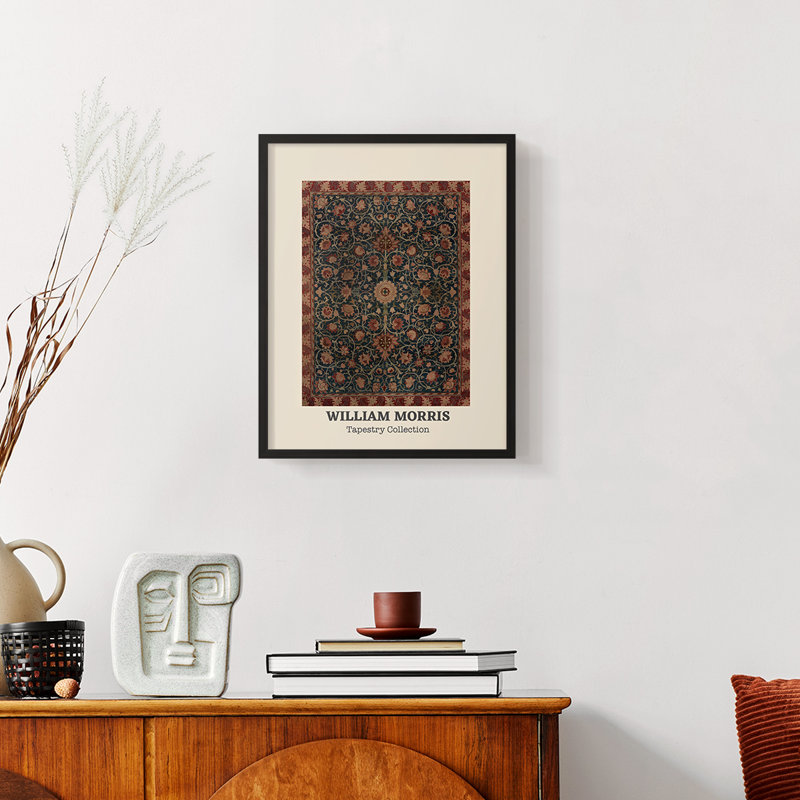 William Morris, reproduction encadrée XX, Noyer, H 14 po x l 11 po