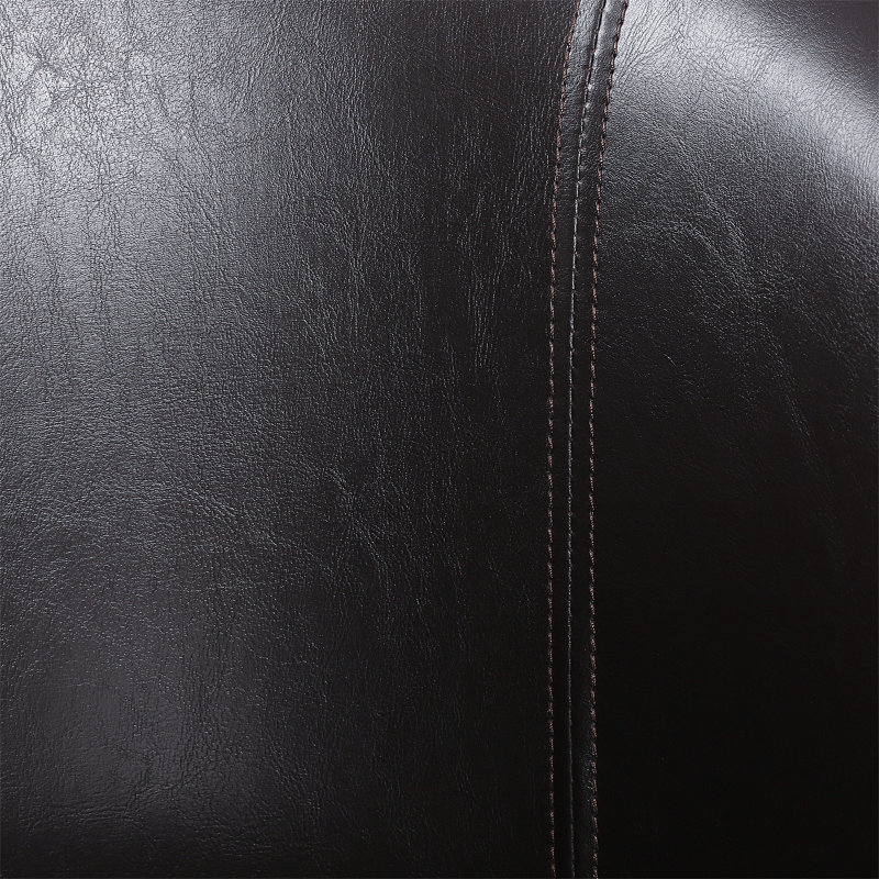 Brummett Faux Leather Barrel Chair, Black