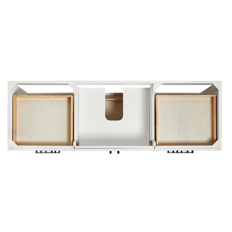 ARIEL Kelly 49 Single Sink Bathroom Vanity with Italian Carrara Marble Top, Oval, White, 67"