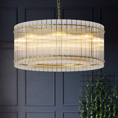 Lustres ronds en cristal 37 "à 2 niveaux 37" à 2 niveaux