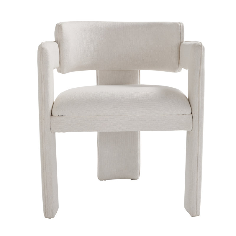  19'' H Modern Upholstered Dining ArmChair For Living Room/Dining Room, White