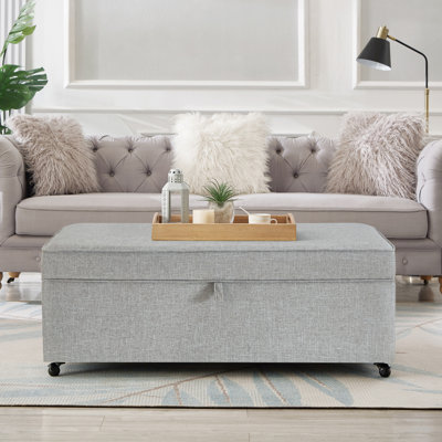 Grand repose-pieds de rangement avec roulettes Modern