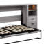 Lit escamotable simple horizontal avec tiroirs inclus et éclairage DEL