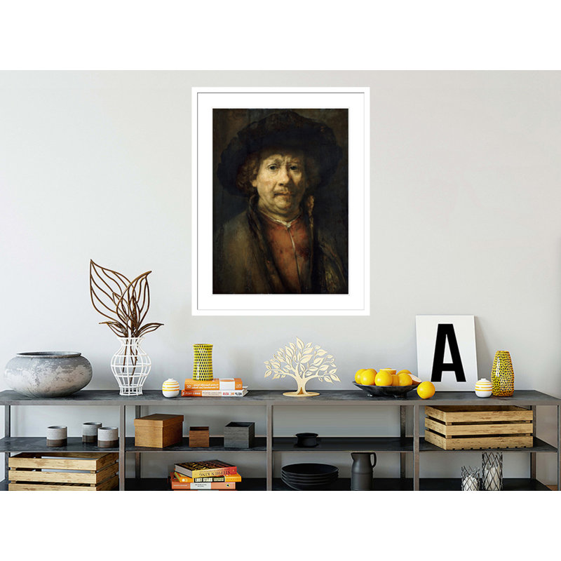Autoportrait par Rembrandt van Rijn - Estampe numérique encadrée, H 41,5 po x l 32,35 po