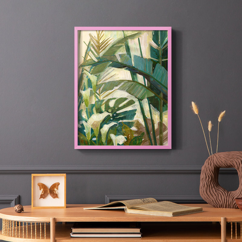 Nouveau cadre tropical imprimé - bois massif, Cadre photo rose simple, H 10 po x l 8 po