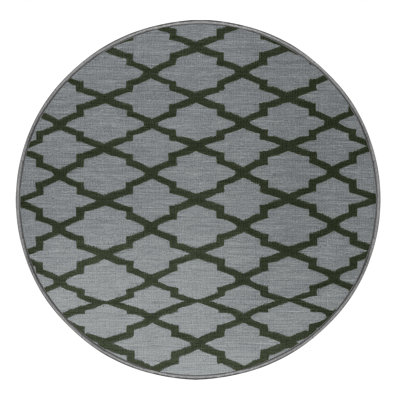 Machine Washable Trellis Grey Area Rug
