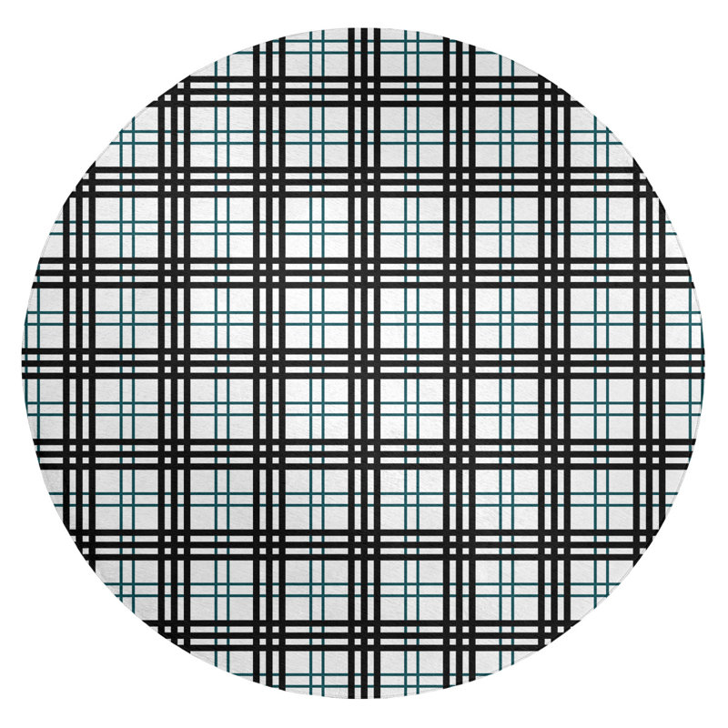 Plaid Indoor Rug, Round 5'