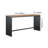 7 Pieces Rectangle Outdoor Patio Bar Dining Set with Teak Table and Chairs for 6 Person