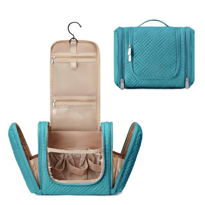 Large Travel Toiletry Bag, Hanging Toiletry Bag With Hook, Travel Cosmetic Makeup Bag Travel Organizer,(Blue)