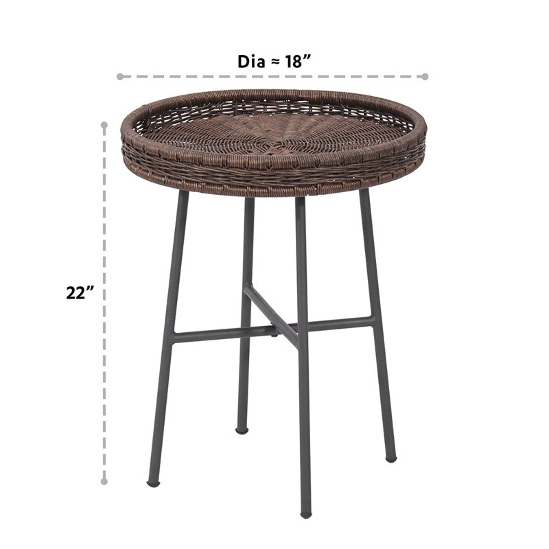 Lasell Round Outdoor Coffee Table, Espresso, 18" Diameter