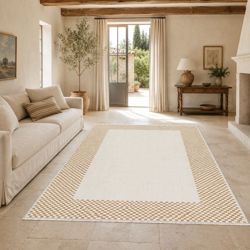 Geometric Cotton and Chenille Flatweave Area Rug, 120 x 180 cm